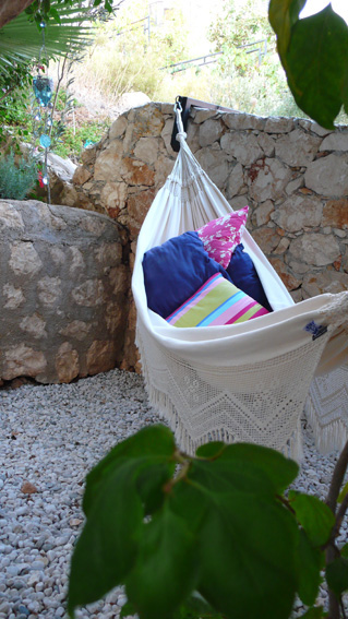 Large hammock in shade at Kalkan villa rental