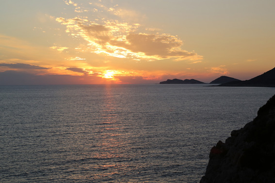 Sunset view over sea from Kaputas Beach