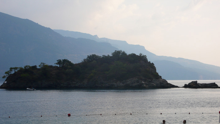 Beach at Oludeniz, near Fethiye, at dusk