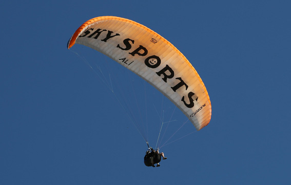 Paragliding over Oludeniz beach and water