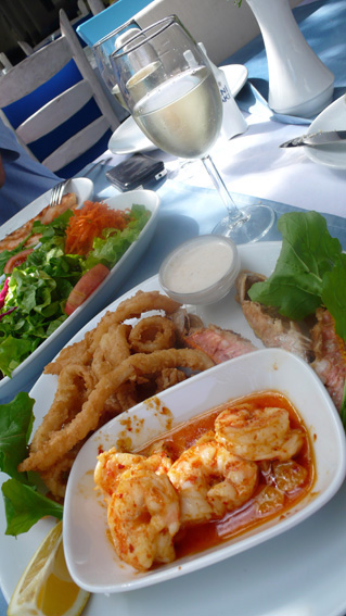 Fresh seafood at Fethiye fish market restaurant